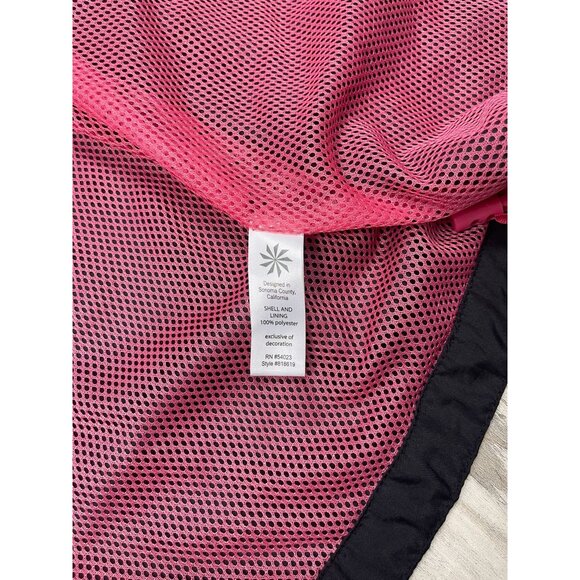 Athleta Shock Cord Anorak Hooded Jacket Black XS Long Length Mesh Lining Ruched - Picture 12 of 14